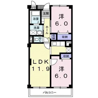 レインボウ・I【1階】の間取り