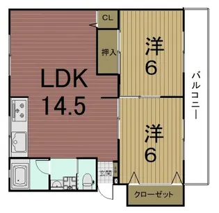 浜野マンション【2階】の間取り