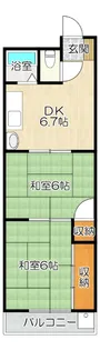 大阪府大阪市平野区瓜破西2【マンション】の間取り