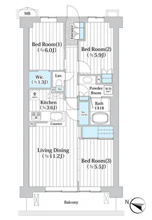 アビティグランデ砧 (A棟)【2階】の間取り