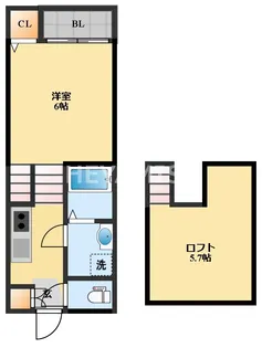modern palazzo堂崎Liebe【1階】の間取り