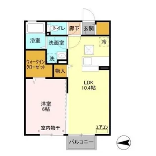 1LDKの間取り画像