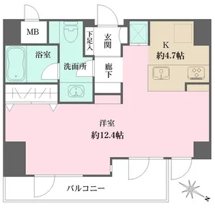 東京都新宿区南町【マンション】の間取り