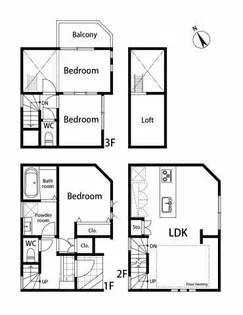東京都品川区上大崎1【一戸建】の間取り