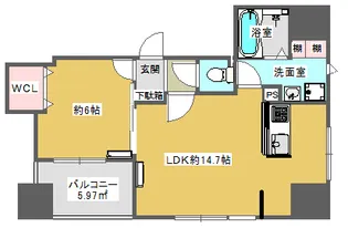 アジュレーブ天六【10階】の間取り