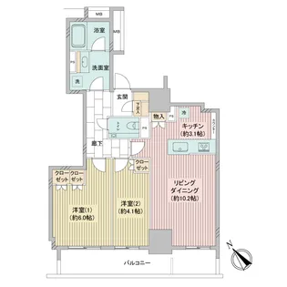 品川タワーレジデンス【14階】の間取り