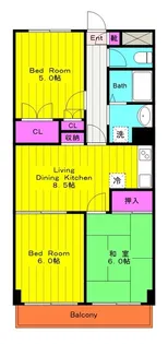 クレボナール三田【3階】の間取り