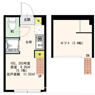 グランドセダー東陽町【1階】の間取り
