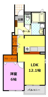 シイナハイツII【1階】の間取り