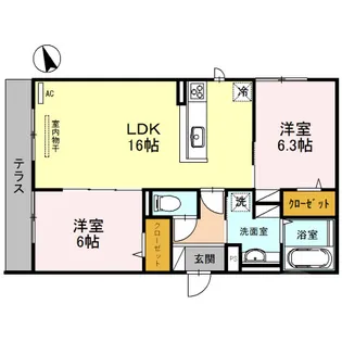 セジュール ド ソレイユ【3階】の間取り