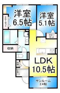 長野県長野市西和田1【アパート】の間取り
