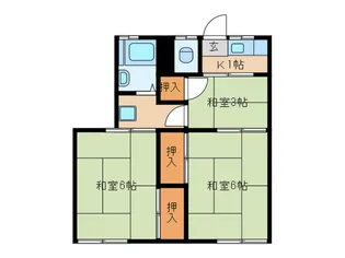 第2鹿利荘【1階】の間取り