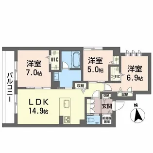 ポルターナII【3階】の間取り