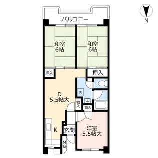 UR紅梅【3階】の間取り