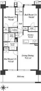 ザ・ケンジントン・レジデンス横濱片倉【4階】の間取り