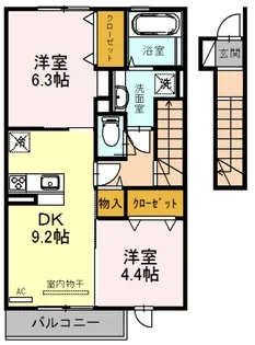 エクレール福井【2階】の間取り