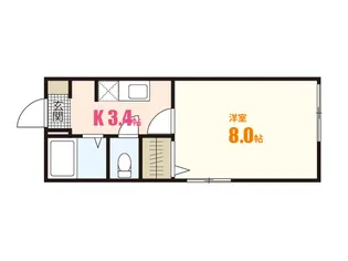 ウエストヒルズB【2階】の間取り