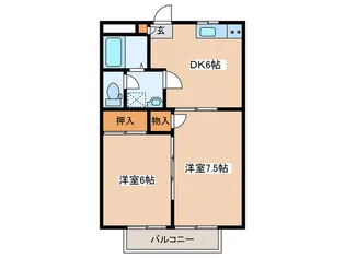 シティ―堂山B【1階】の間取り