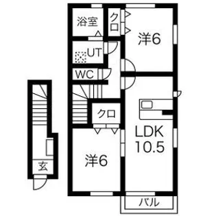 フランシーズアンジュ【2階】の間取り