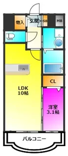 エルココ六ツ角【8階】の間取り
