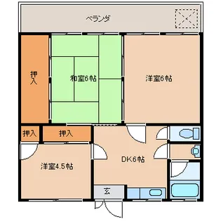 砺波アパート【2階】の間取り