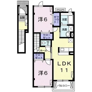 ル.シエル ドゥ【2階】の間取り