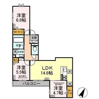 シェルメール【1階】の間取り