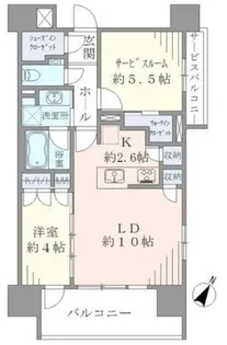 イニシアイオ西麻布【11階】の間取り