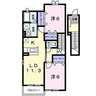 アン.ソレイユ【2階】の間取り