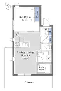 市谷台町レジデンス【1階】の間取り