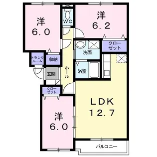 ハッピーロード【3階】の間取り