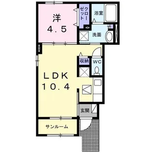 アンジュ 東海田D【1階】の間取り