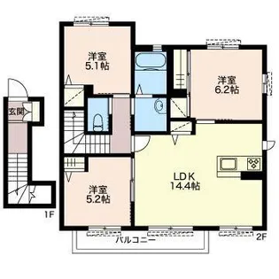 シャーメゾンガーデンズC【2階】の間取り