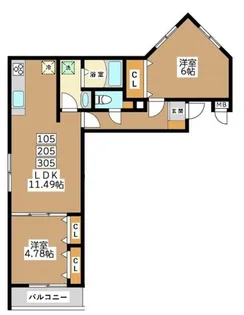 ミリアビタ長洲【1階】の間取り