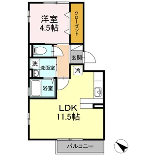 ロータス越路【3階】の間取り