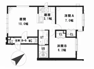 ルミエール 1 1III【2階】の間取り