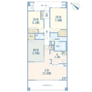 クレアヒルズあざみ野【4階】の間取り