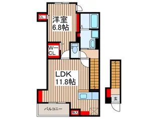 ヴィラージュ狭山祇園B【2階】の間取り