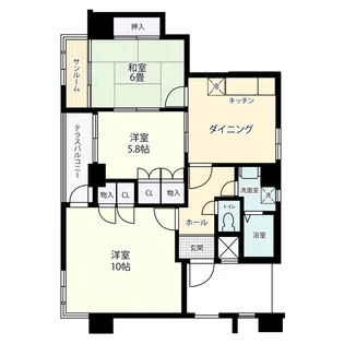 信開ドムス大領中【2階】の間取り