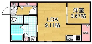 ディアコート光善寺【1階】の間取り