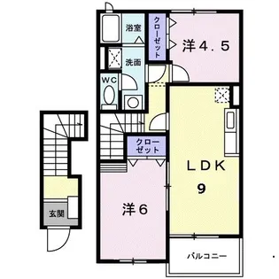 ルーチェ・デル・ソーレA【2階】の間取り