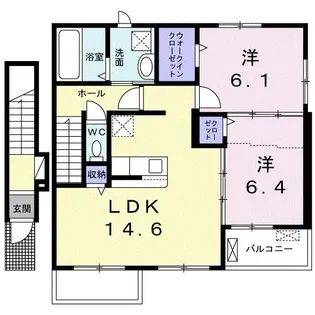 リヴィエールII【2階】の間取り