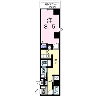 フレスクーラ神楽坂【1階】の間取り
