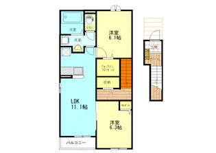 Bellsky(ヴェルスカイ)【2階】の間取り