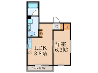 ゼフィロス【1階】の間取り