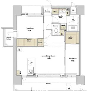 ネストピア博多グランドステージII【7階】の間取り