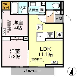 ドムスクレスト湘南台【1階】の間取り