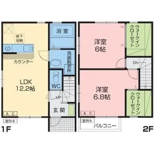 クリスタル・プレール【1階】の間取り