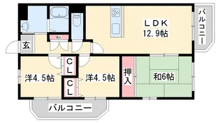 キャッスルコートイワキ【3階】の間取り