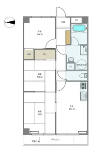 大森北一ハイツ【4階】の間取り